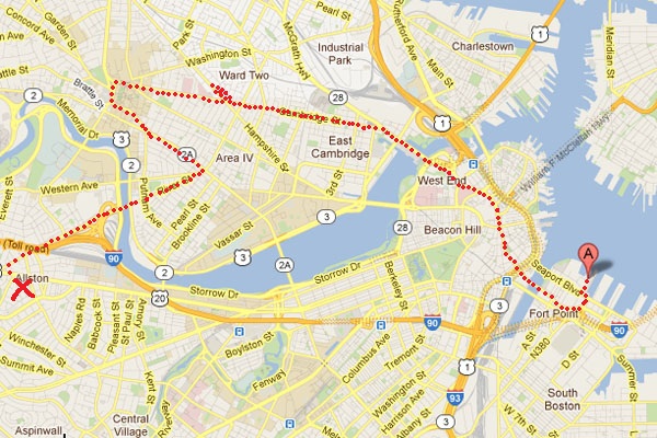 Route chaotique pour parvenir à South Boston