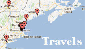 Map of our trips in the United States