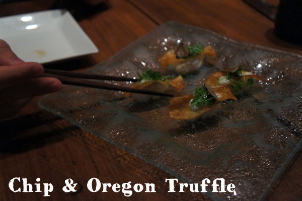 Chip and Oregon Truffle sushi - Oya Boston