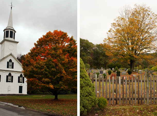 Eglise et cimetière dans le Vermont