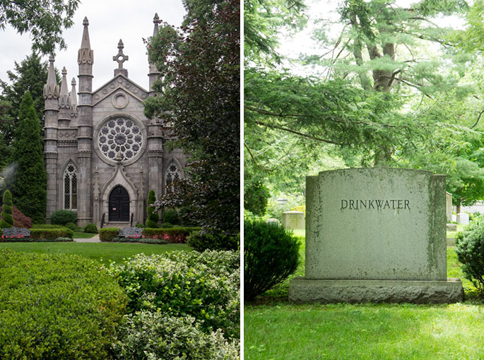 Eglise et tombe - Mount Auburn Cemetery
