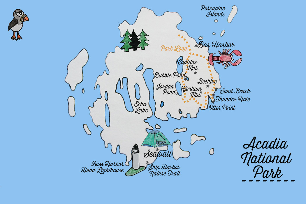Acadia National park - carte