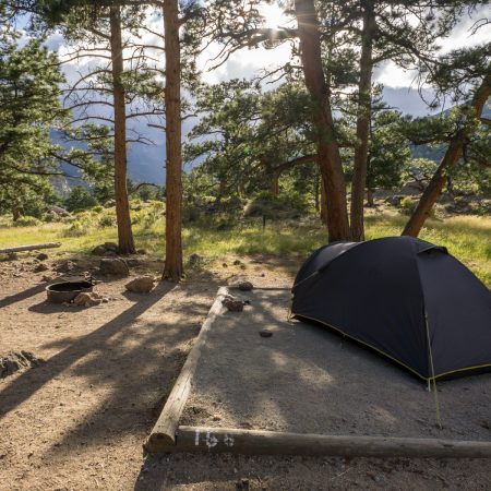 Belle vue au camping des Rocky Mountains