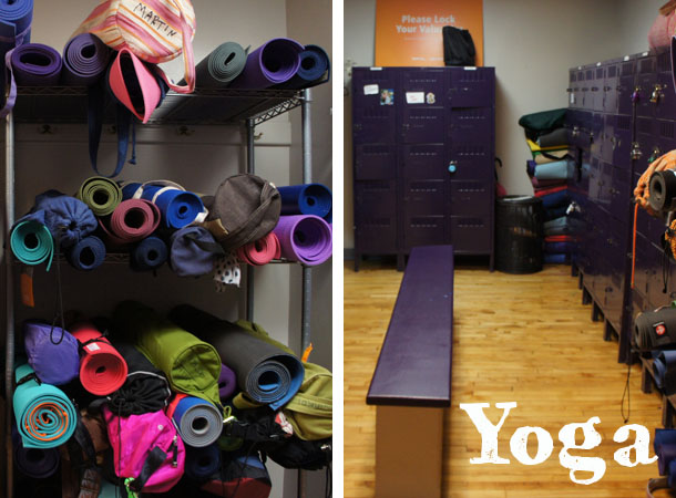 Yoga mats and lockroom