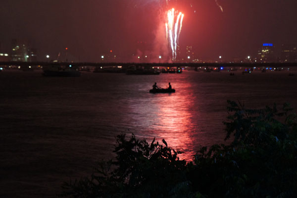 Best spot to see the fireworks: a canoe on the Charles