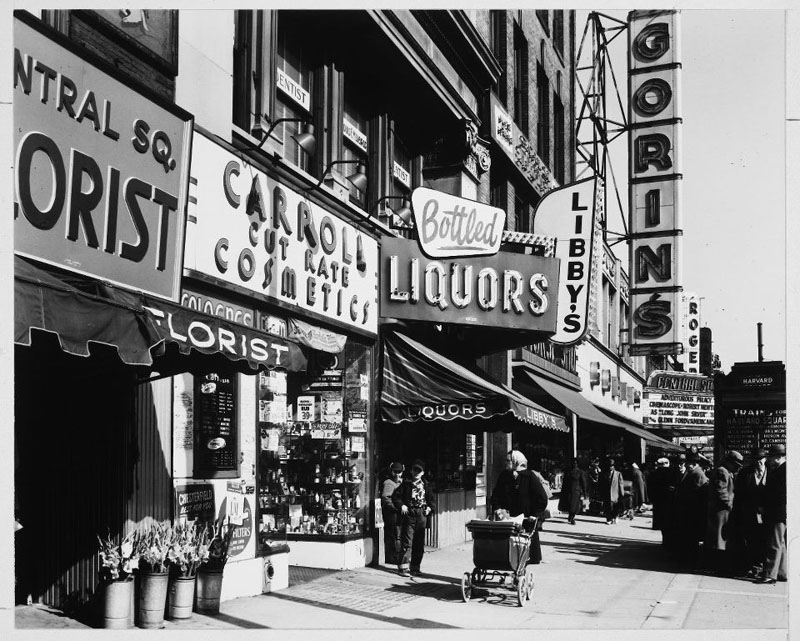 Dirty Old Boston - Mass Av, Central Square in Cambridge. Mid 50's