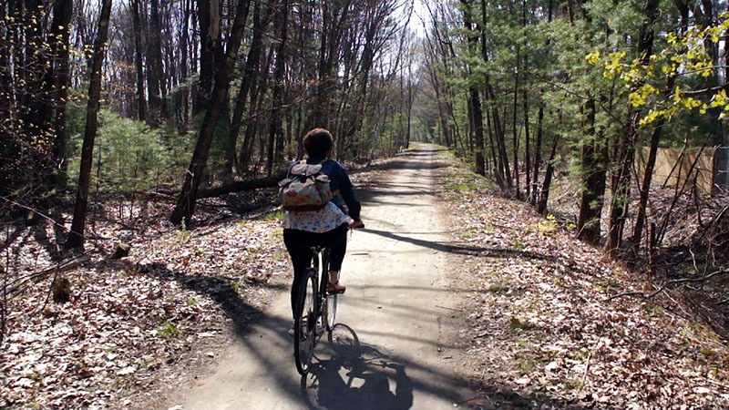 Riding in the woods, Bedford