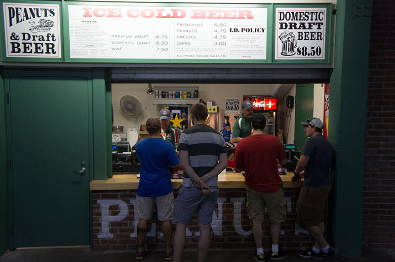 Boston Red Sox Fenway Park pizza and peanuts