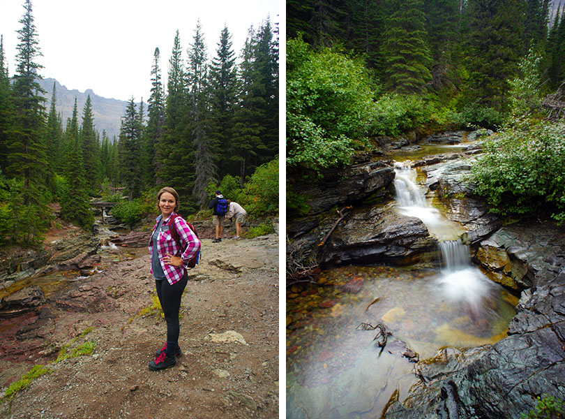 Iceberg Lake Trail - falls - Glacier National Park