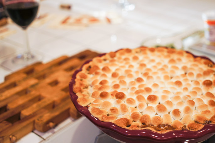 Sweet potato pie with marshmallow 