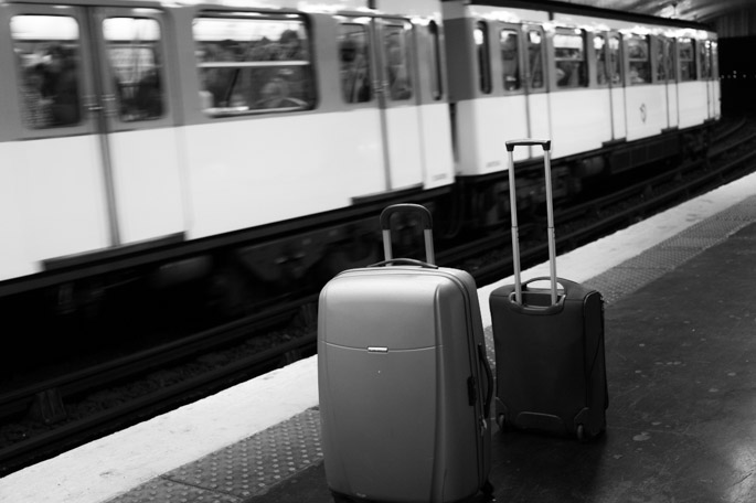 Les valises dans le métro de Paris