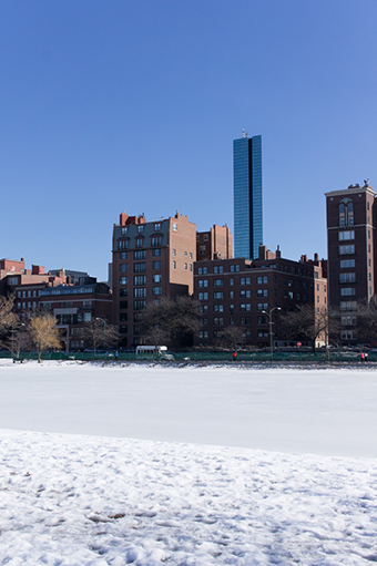 boston Hancock tower snow