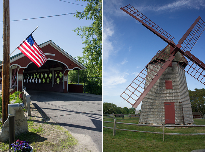 Pont couvert et moulin Nouvelle Angleterre