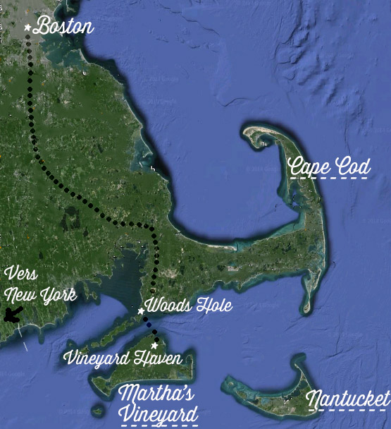 carte cape cod de boston à martha's vineyard