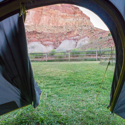 se reveiller au camping a capitol reef