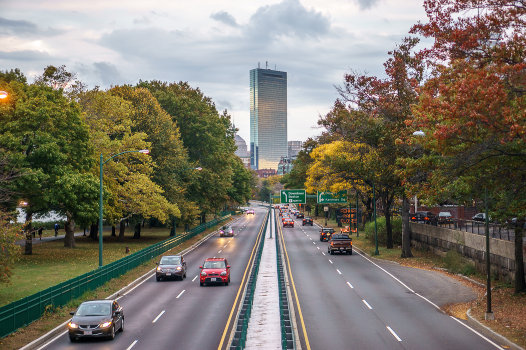 Fall Boston Esplanade Hancock Tower