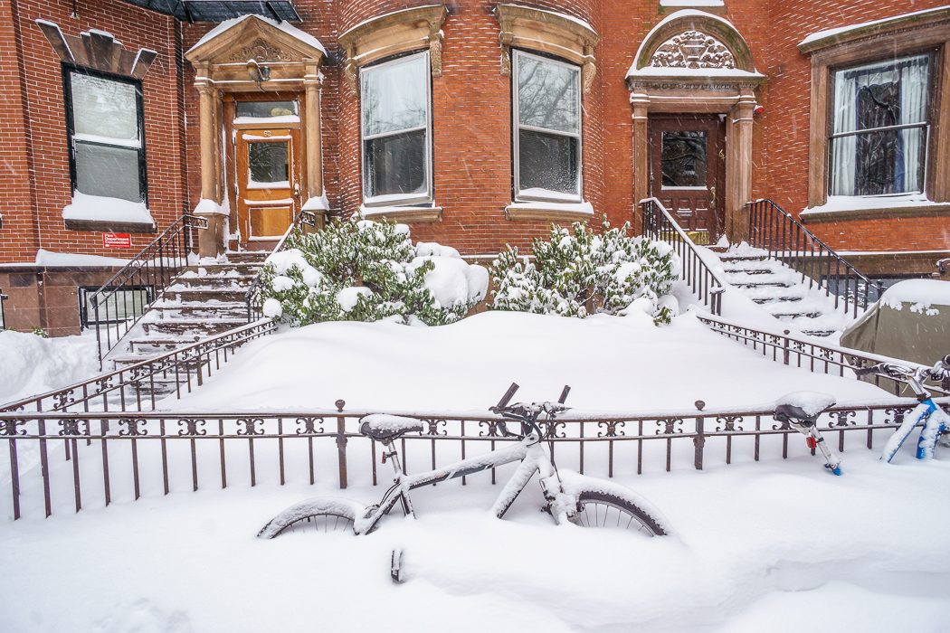 boston blizzard vélos sous la neige