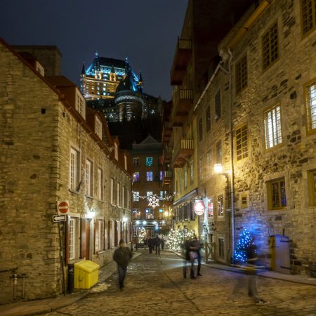 Voyage Road trip Québec le chateau Frontenac de nuit