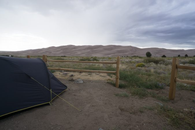 camping aux Etats Unis vue de Great Sand Dunes Colorado