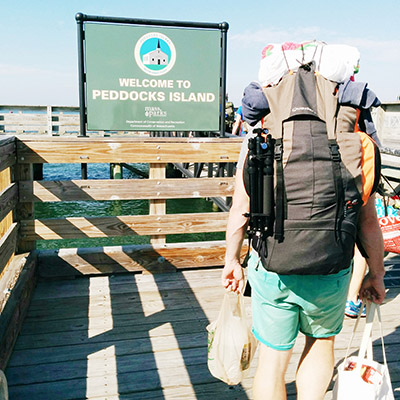 Sac de randonnée arrivée Peddocks Island