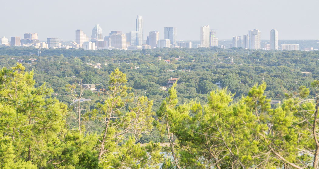 Austin texas - Vue sur le downtown Mont Bonnell