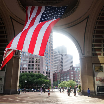 drapeau americain boston