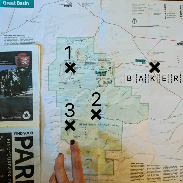 Carte Great Basin Nevada